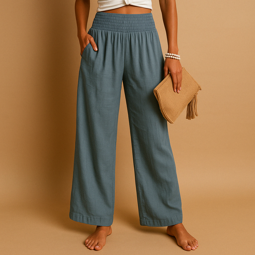 Breathable Summer Pants with Elastic Waist for Ladies | Emma