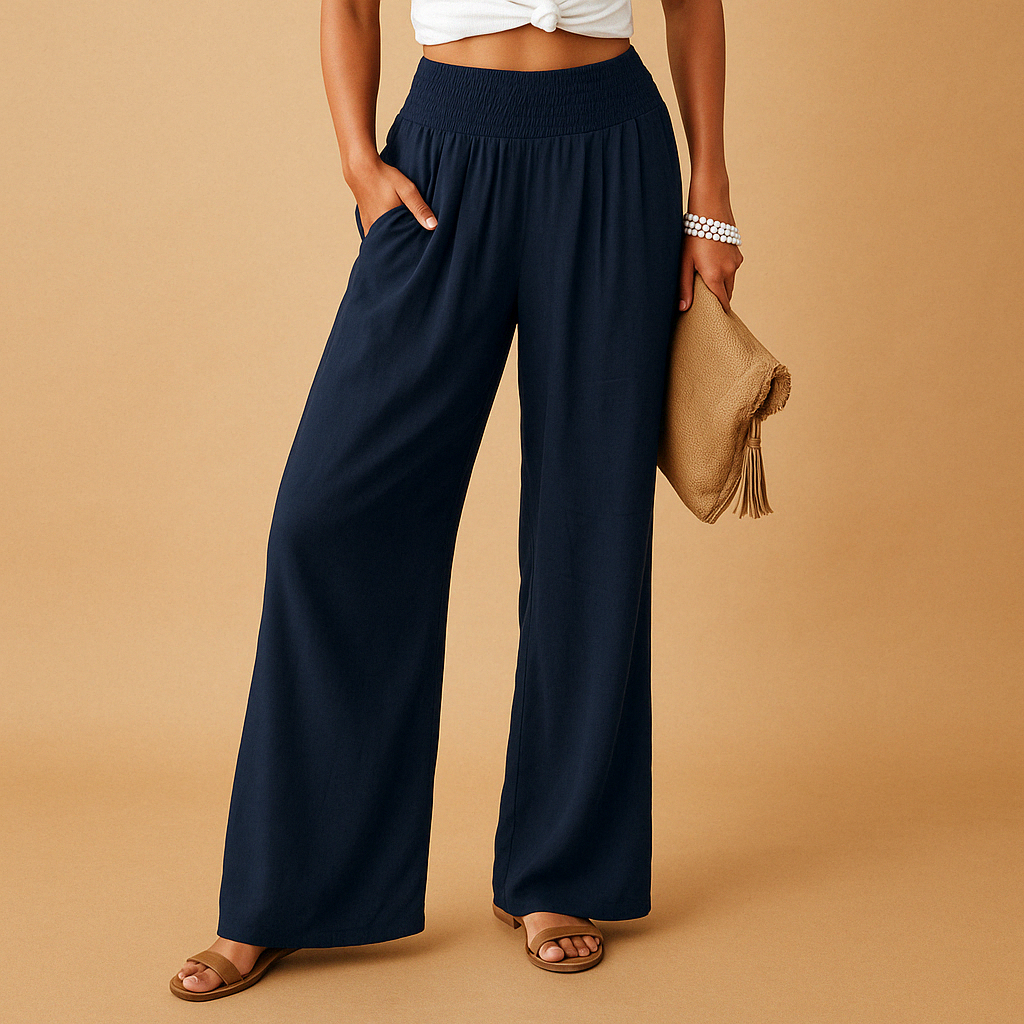 Breathable Summer Pants with Elastic Waist for Ladies | Emma