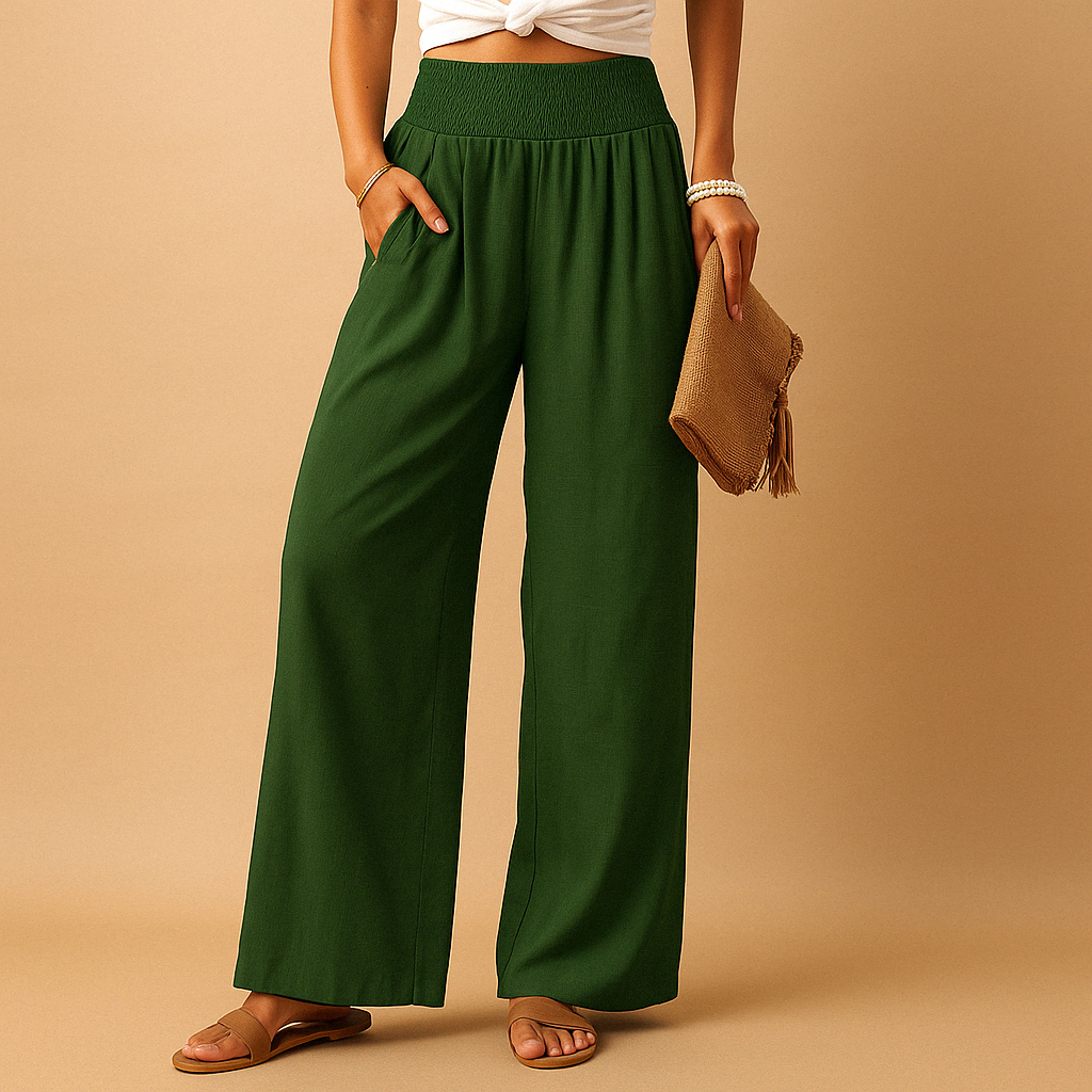 Breathable Summer Pants with Elastic Waist for Ladies | Emma