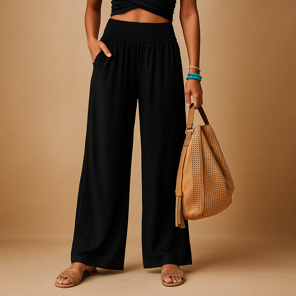 Breathable Summer Pants with Elastic Waist for Ladies | Emma