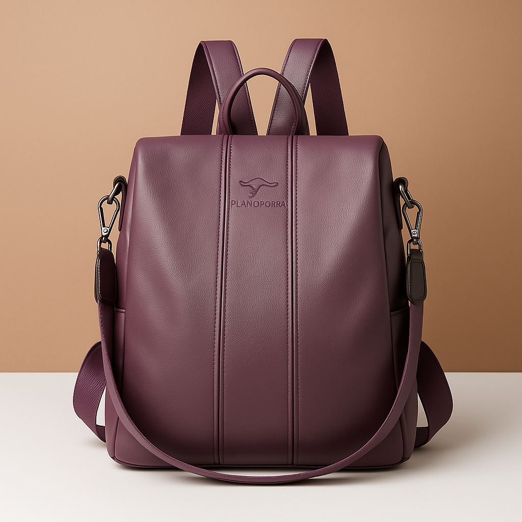 Anti-theft leather backpack for women | Meredith
