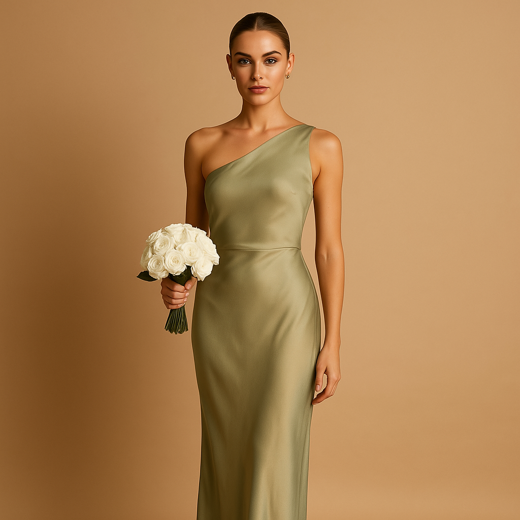 Asymmetrical Evening Dress with Split for Women | Delphine