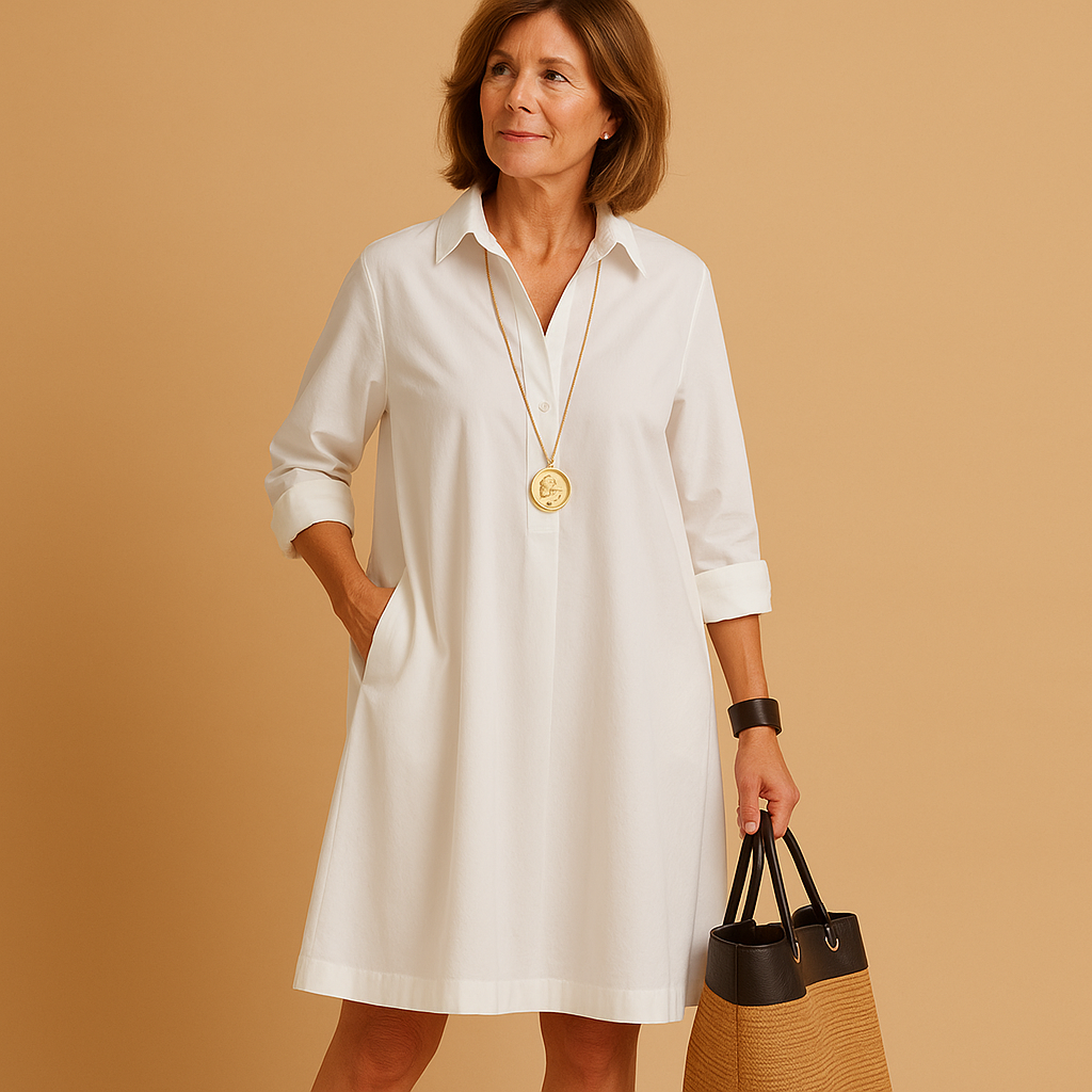 Women's Elegant Stretch Polo Dress for Casual or Office Wear | Ylva