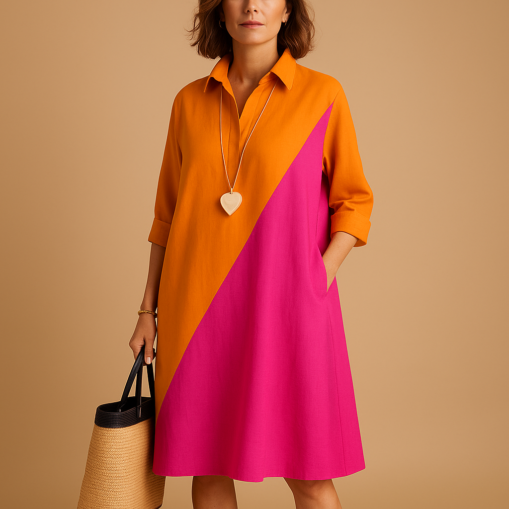 Women's Elegant Stretch Polo Dress for Casual or Office Wear | Ylva