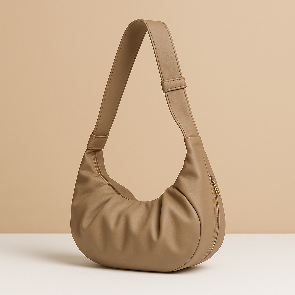 Puffer-style crossbody bag with thick strap for women | Brielle