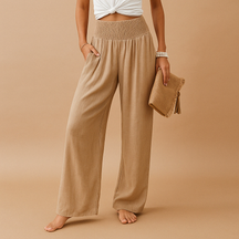 Breathable Summer Pants with Elastic Waist for Ladies | Emma