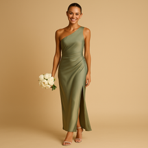 Asymmetrical Evening Dress with Split for Women | Delphine