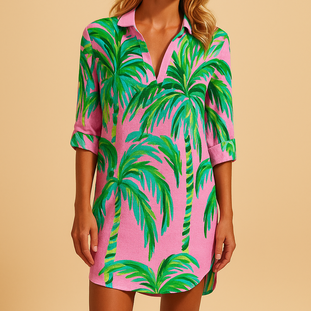 Summer Dress with Flattering V-neck and Bohemian Print | Yara