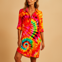 Summer Dress with Flattering V-neck and Bohemian Print | Yara