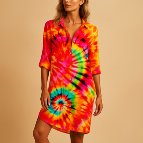 Summer Dress with Flattering V-neck and Bohemian Print | Yara