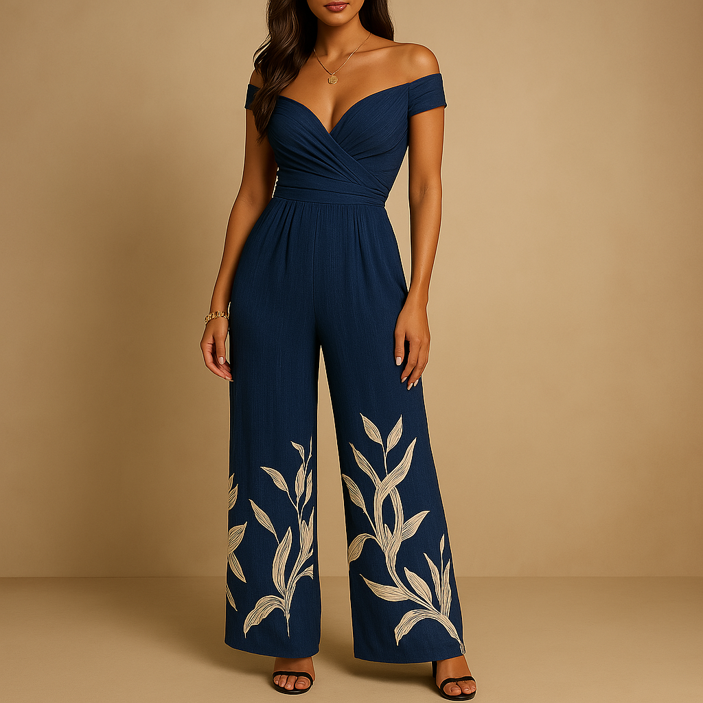 Womens Jumpsuit with Floral Print and Off-Shoulder Design | Juliette