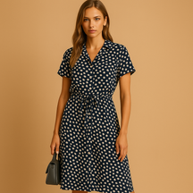 Formal Midi Dress with Short Sleeves for Women | Clara