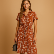Formal Midi Dress with Short Sleeves for Women | Clara