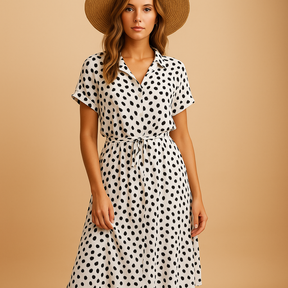 Formal Midi Dress with Short Sleeves for Women | Clara