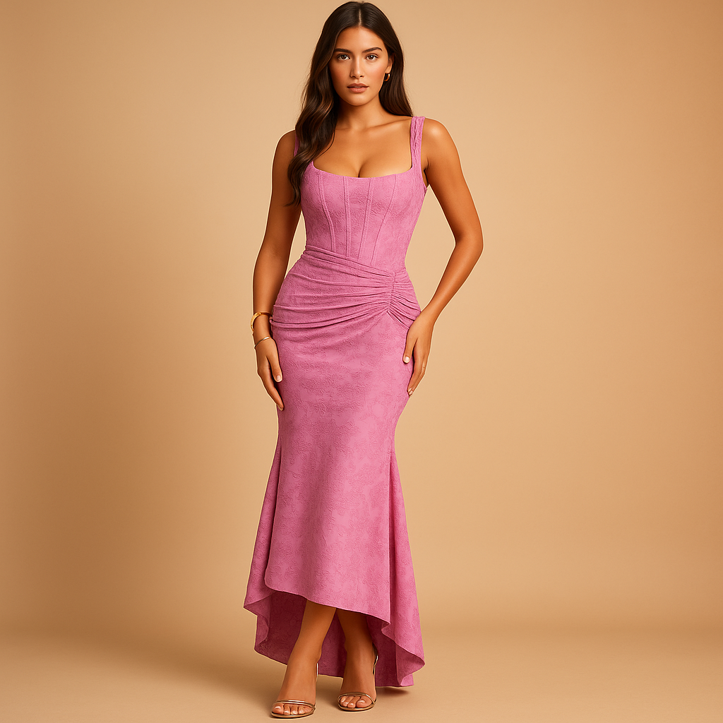 Summer Floral Midi Dress for Women in Lightweight Fabric | Elina