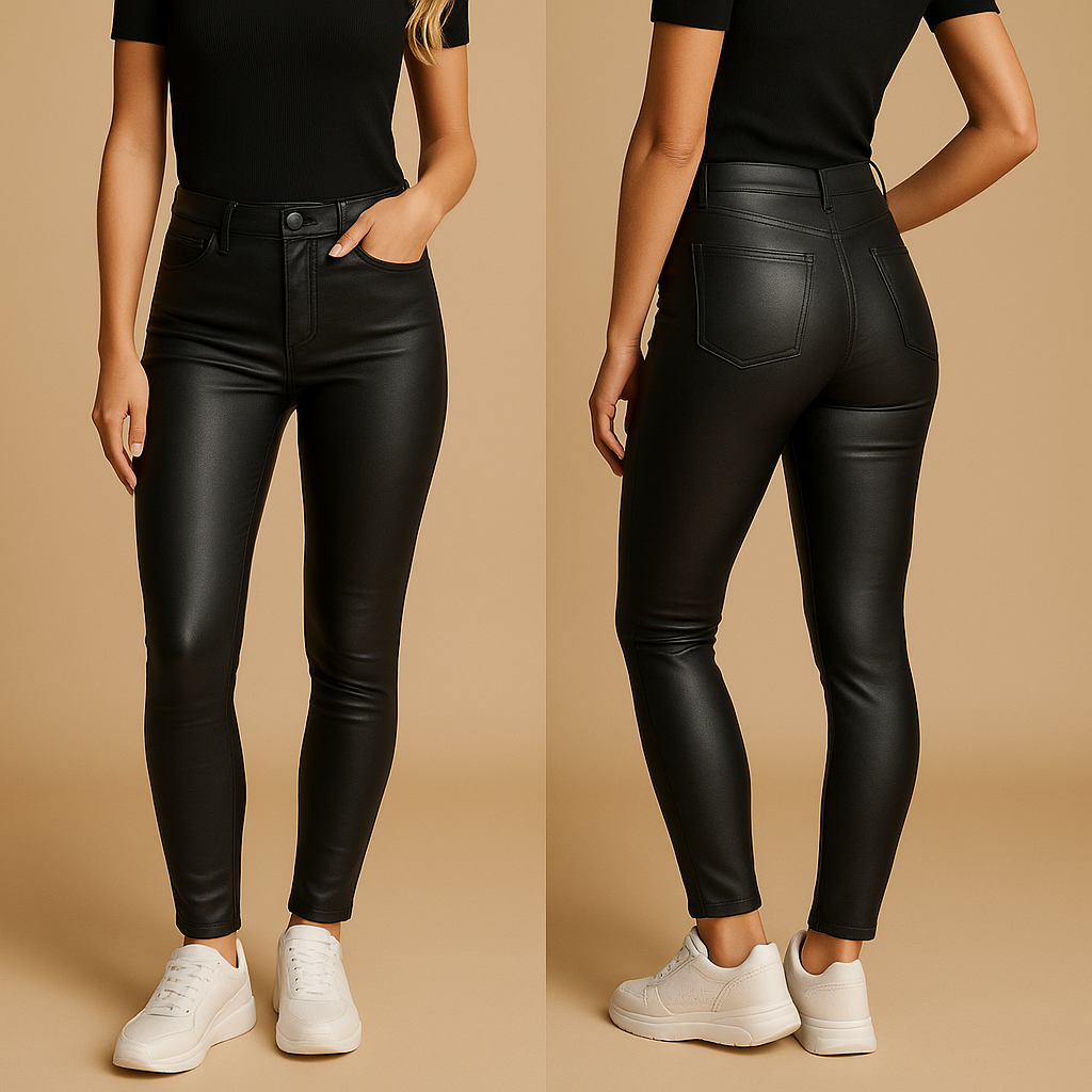 High Waist Leather Pants for Women - Smart Fit, Stretchable | Milou