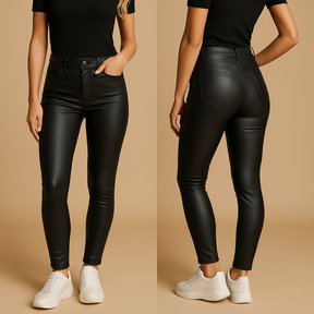 High Waist Leather Pants for Women - Smart Fit, Stretchable | Milou