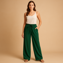 Linen Wide Leg Pants for Women with Elastic Waist | Fleur