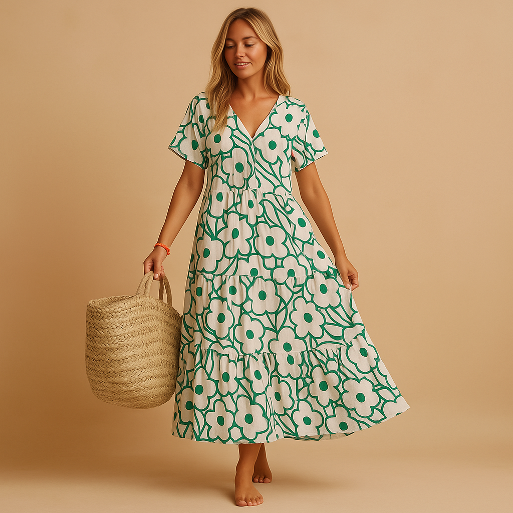 Breathable Summer Dress with Short Sleeves for Women | Hannah