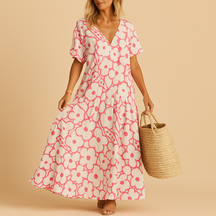 Breathable Summer Dress with Short Sleeves for Women | Hannah