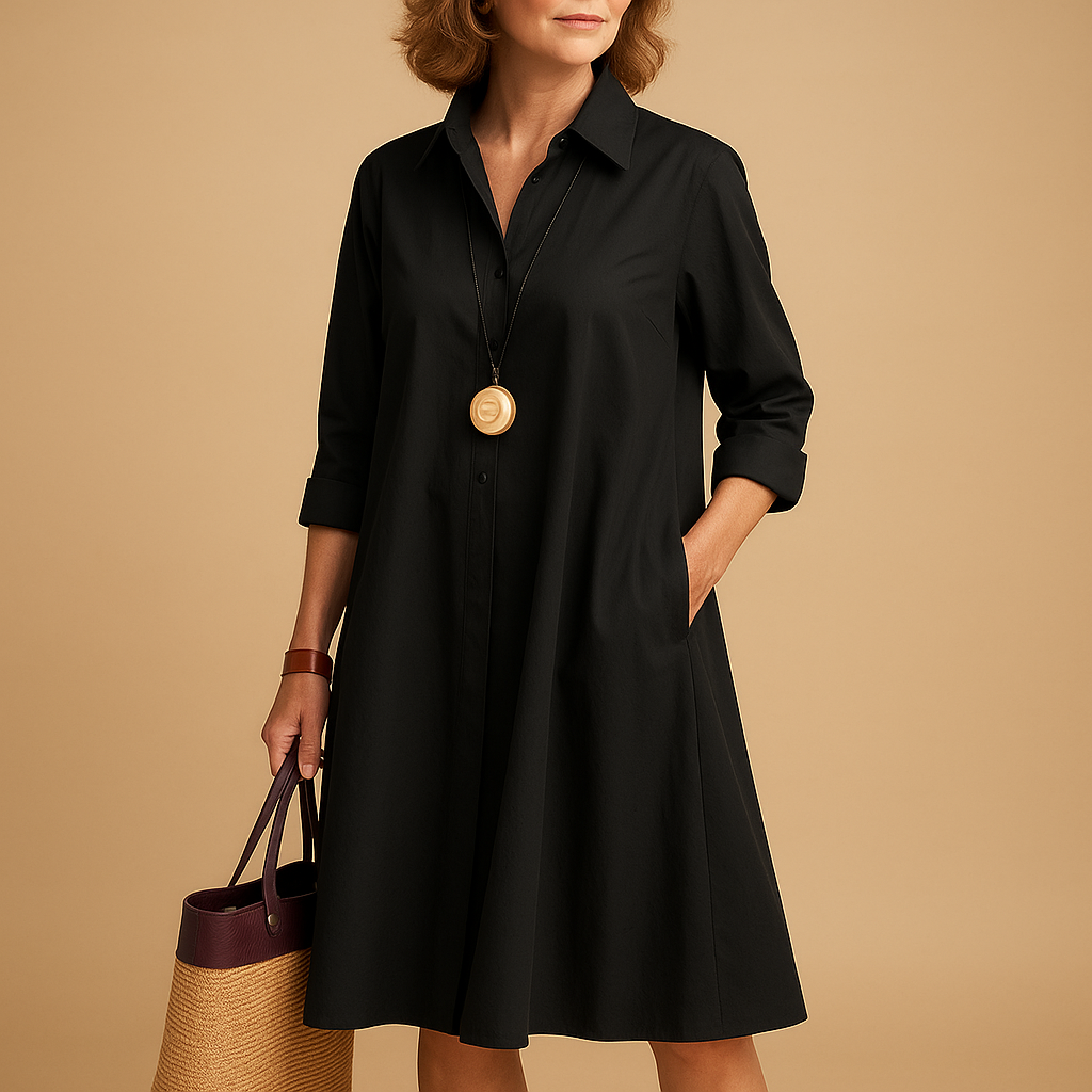 Women's Elegant Stretch Polo Dress for Casual or Office Wear | Ylva
