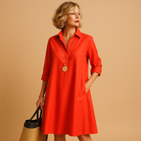 Women's Elegant Stretch Polo Dress for Casual or Office Wear | Ylva